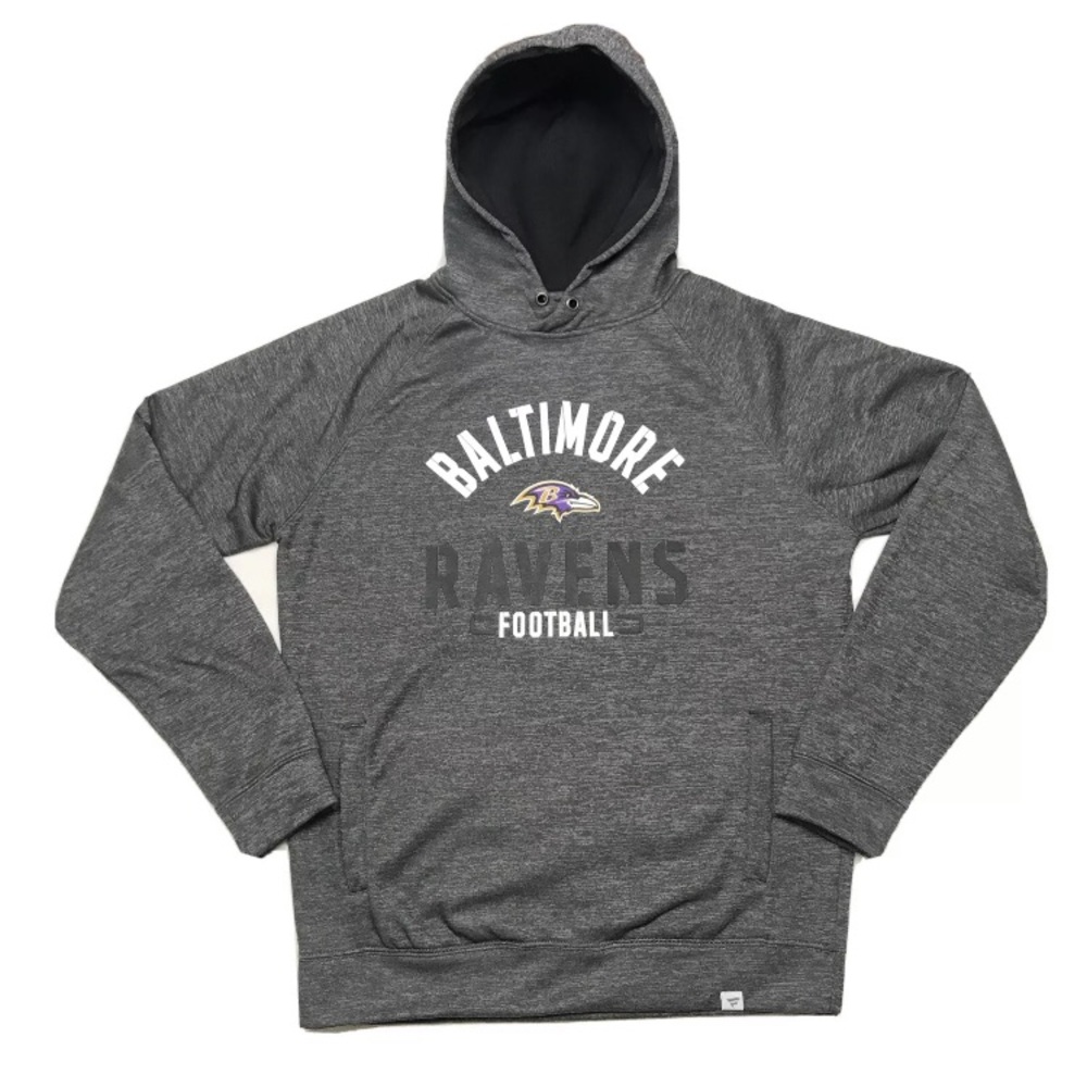 Fanatics Pro Line NFL Baltimore Ravens Gray Hoodie Sweater Men’s Size Medium